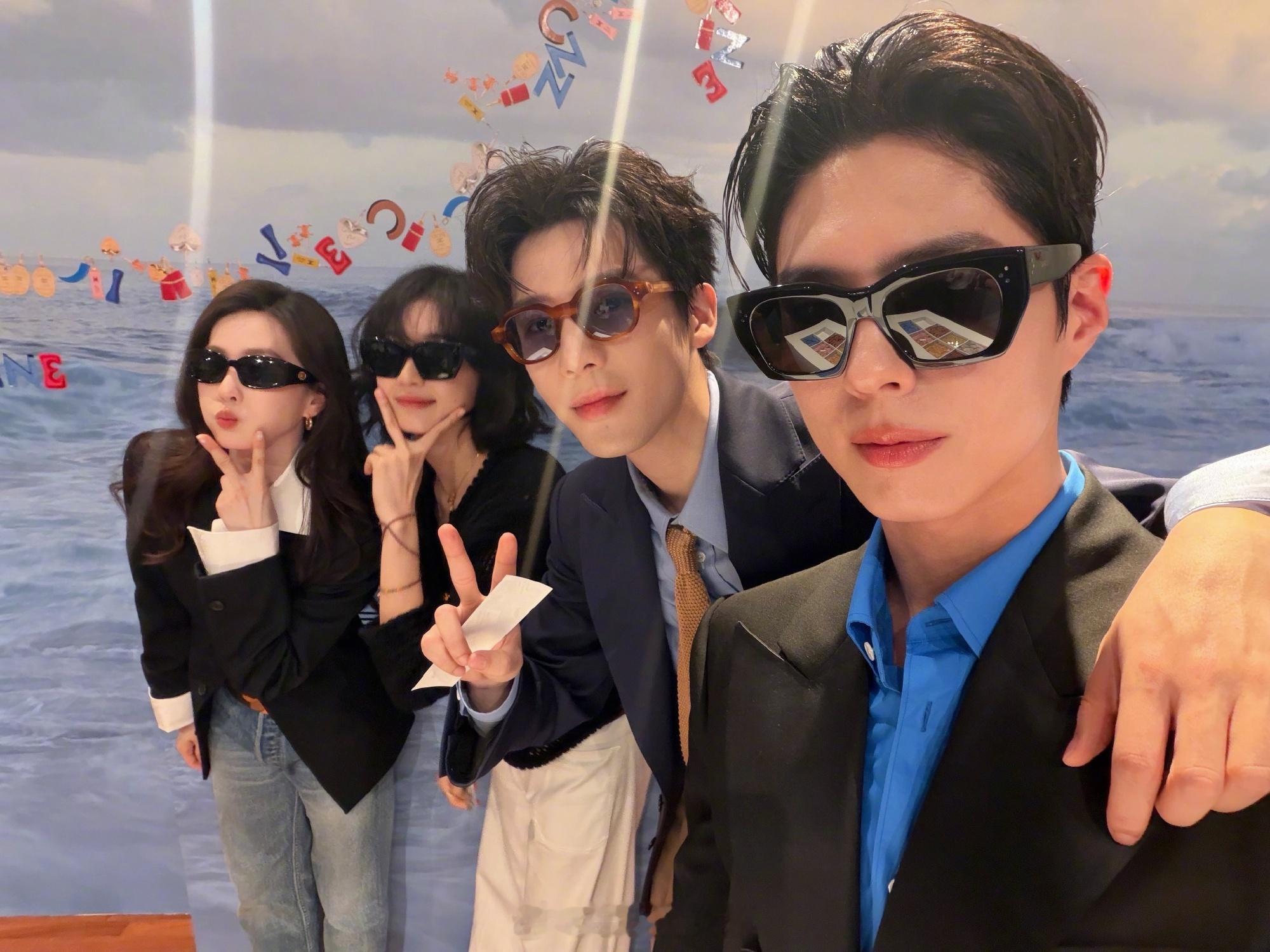 好鲜活的四位！朴宝剑拍的刘诗诗王安宇孙千朴宝剑晒与刘诗诗王安宇孙千合照