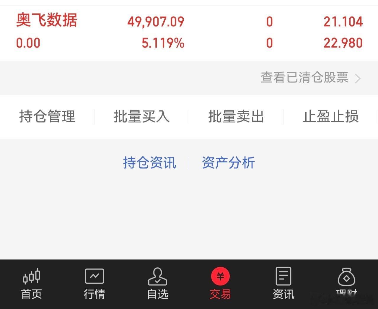 600738(奥飞数据)止盈出局了，虽然飞了但是吃上肉就够了