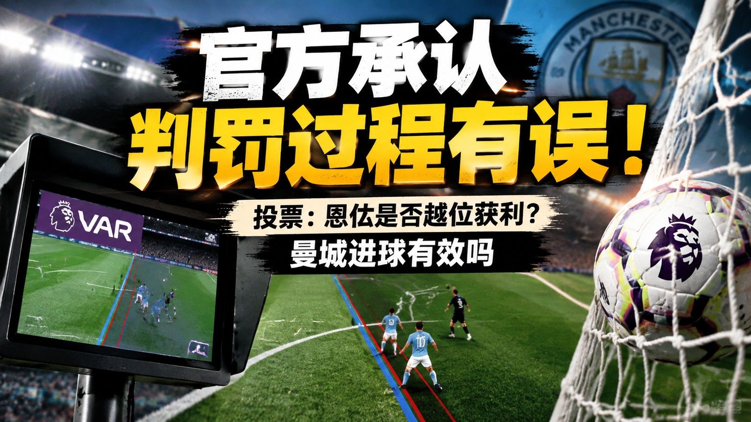 官方承认判罚过程有误！投票：恩佐是否越位获利？曼城进球有效吗