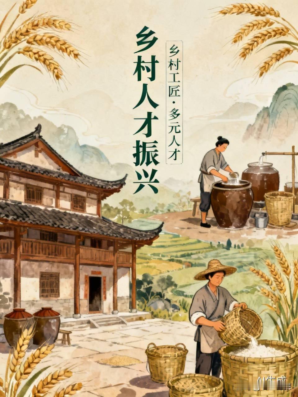 加快推进乡村人才振兴，乡村工匠和多元人才都至关重要。
乡村工匠是乡村特色产业发展