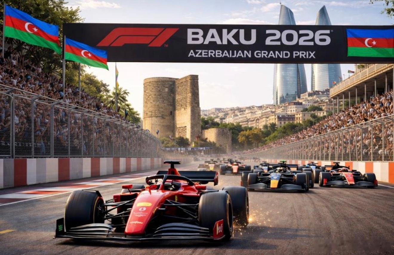 F1一到巴库，我就知道这个周末大概率不会太安静！大直道能狠狠干速度，老城区又窄得