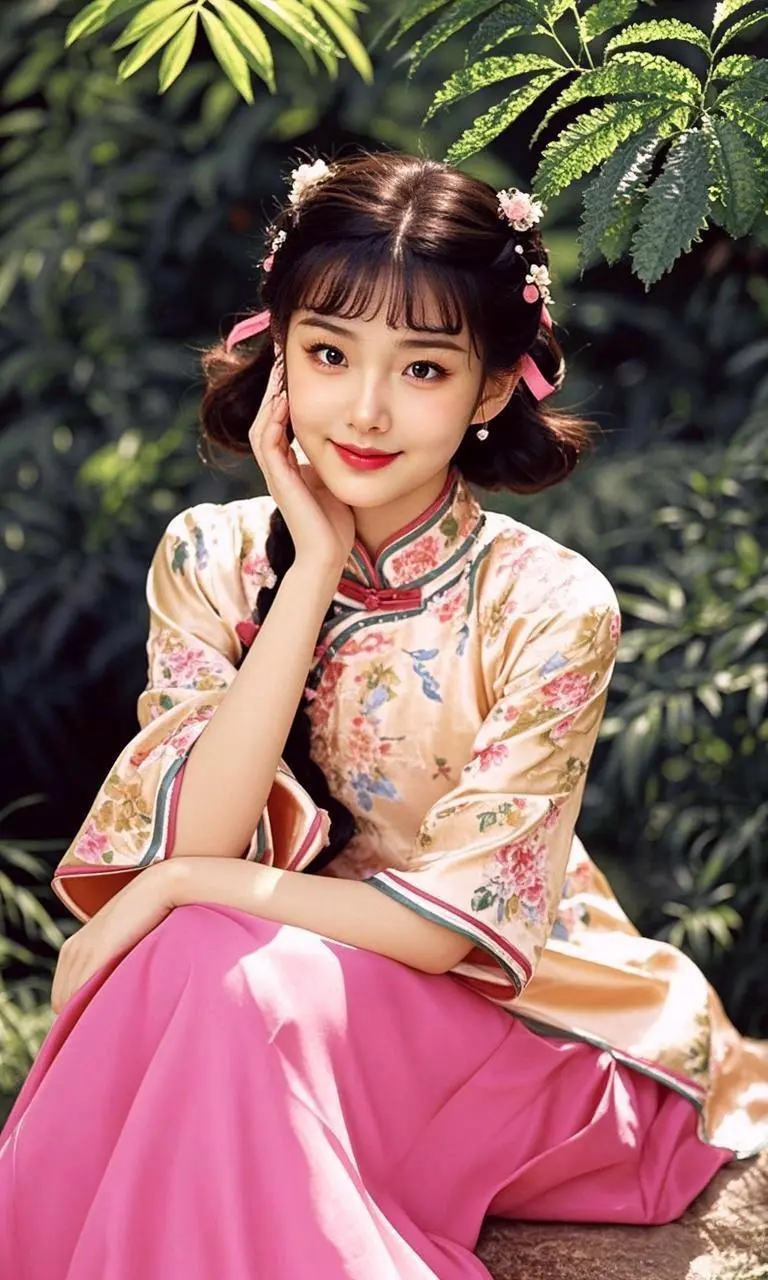 AI粉裙温婉女神
