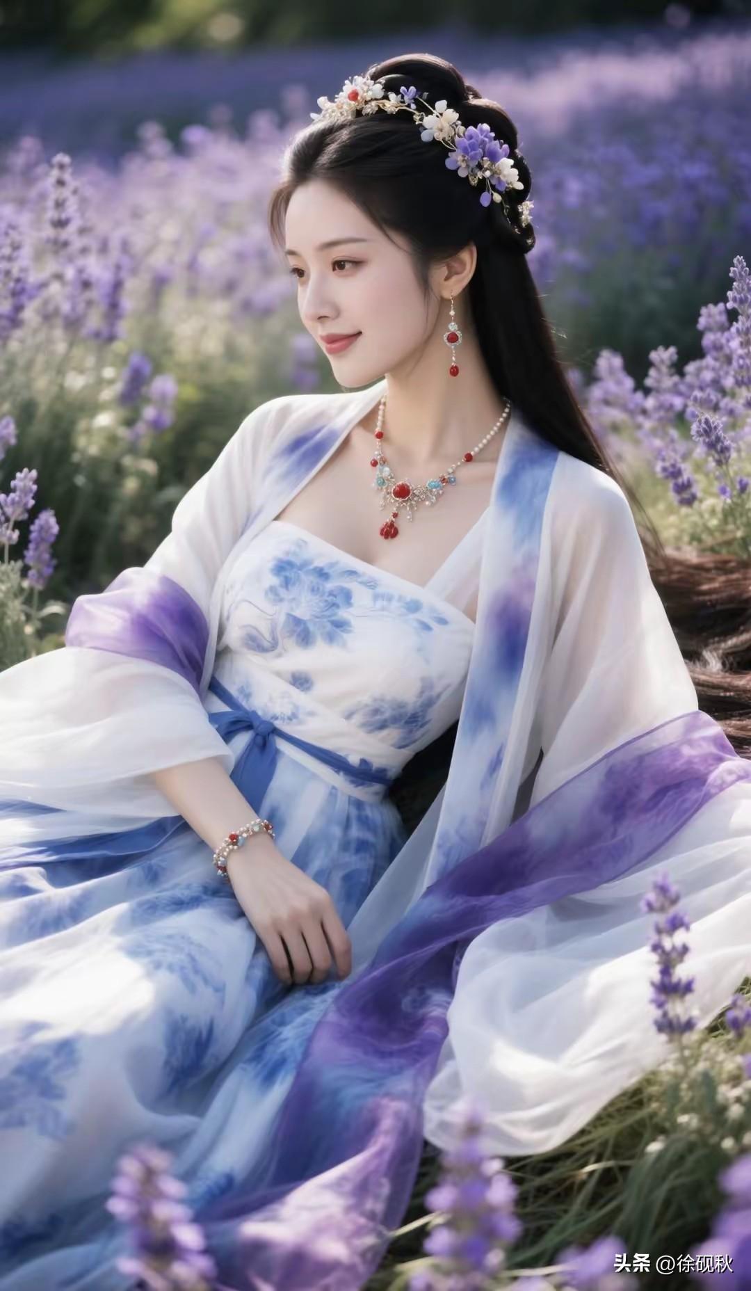 中国汉服，传统服装。
历史悠久，文化传承。
大家闺秀，小家碧玉。
身着汉服，多元