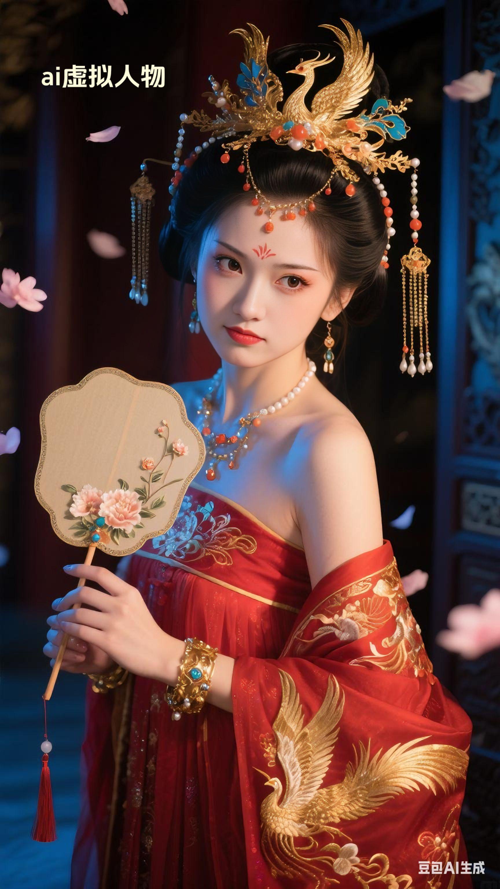 ai一袭红装，醉了谁的目光。