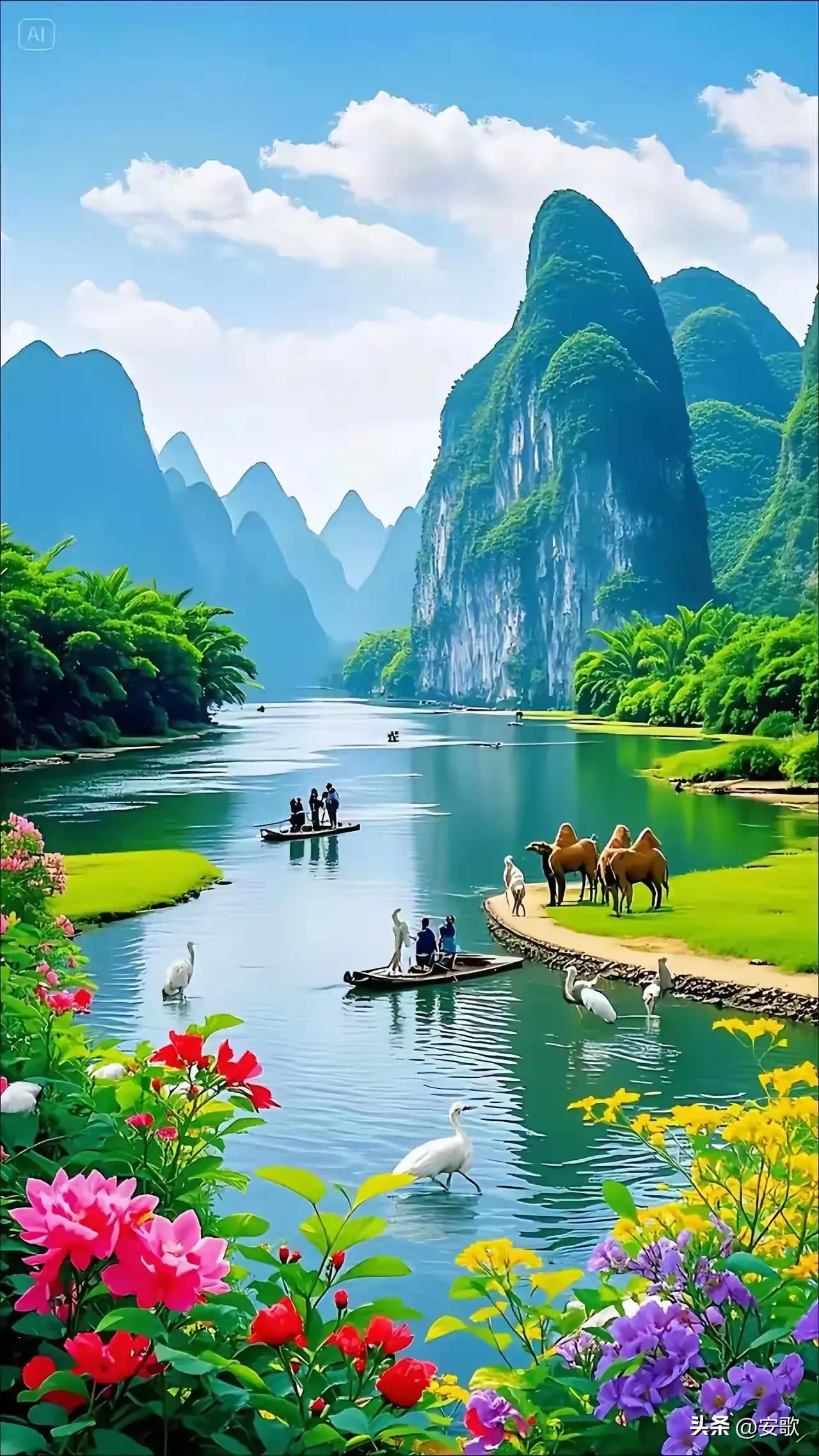 上联:清风杨柳桃花艳
下联:绿水鸳鸯鸥鹭闲
横批:春和景明