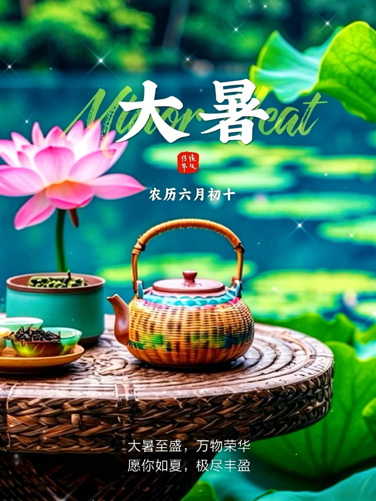 怨三三 · 大暑感吟

时当大暑艳阳天。遍地生烟。树静蝉鸣语叫欢。彩云聚、稻禾连