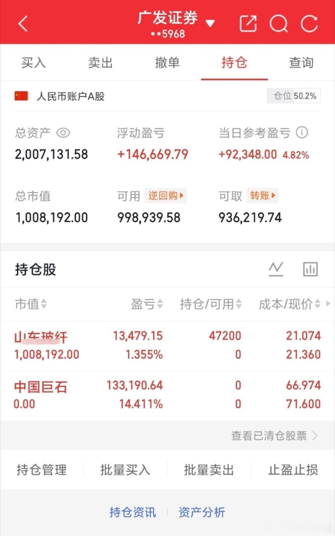 50W本金，目标一年翻10倍，一年做500w（第47天） 今日卖出：600176