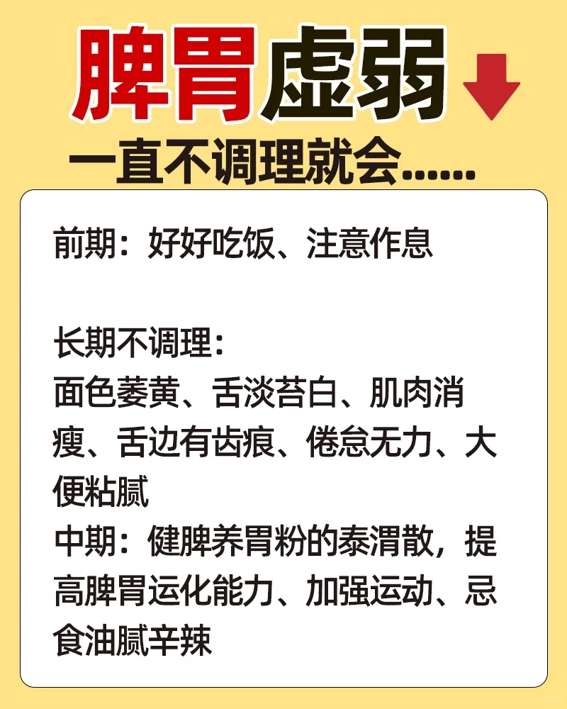 脾胃虚弱一直不调理就会...