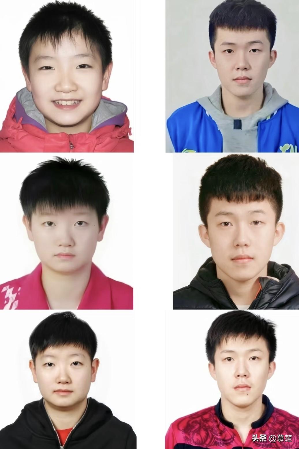 【莎头】小时候的王楚钦和孙颖莎的公式照，呆萌可爱~