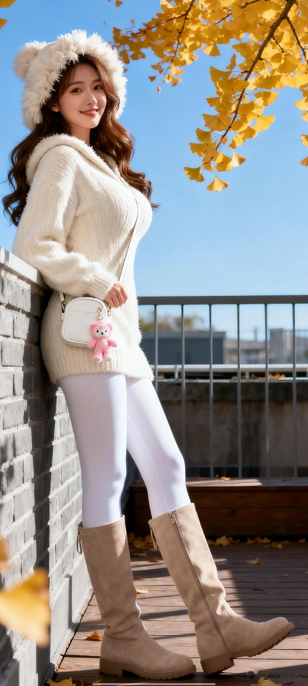 秋风起，落叶舞，美人倚栏。