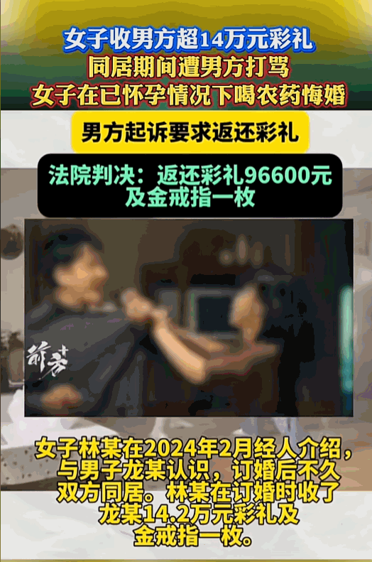 湖南湘阴，男子跟女友订婚给了14.2万彩礼，两人同居男子才发现，女友有恋爱史，动