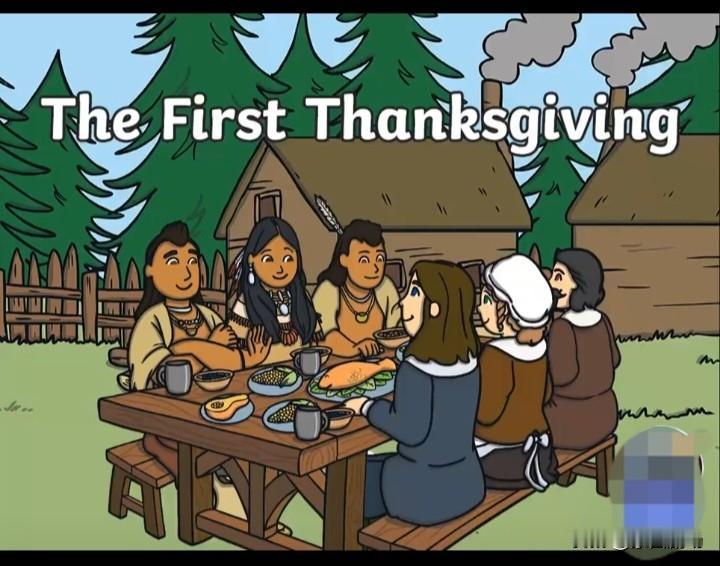 初中英语课本有一篇课文，讲的是感恩节的由来，说是欧洲移民为了感谢印第安人送来食物