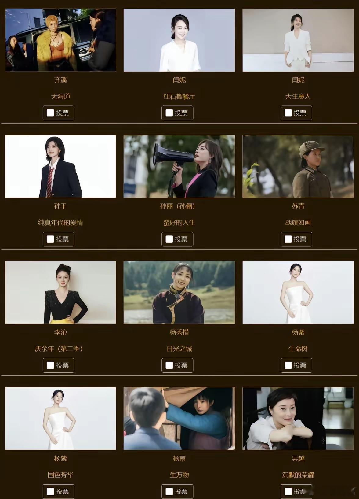 金鹰奖最佳女主角候选金鹰奖公布了最佳女主角候选名单，宋佳、杨紫、赵丽颖、杨幂、迪