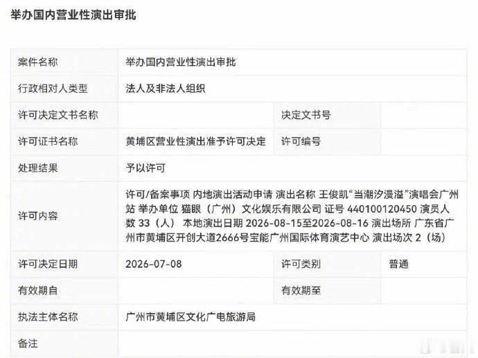 王俊凯广州场演出时间王俊凯广州场好像是真的王俊凯广州演唱会审批通过，8.15-1