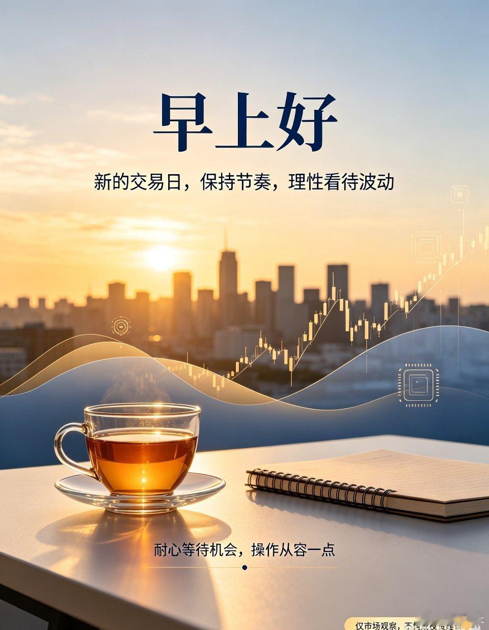 早安，各位粉丝朋友☀️新交易日如期而至，理性看待盘面波动，不被短期涨跌左右心态。
