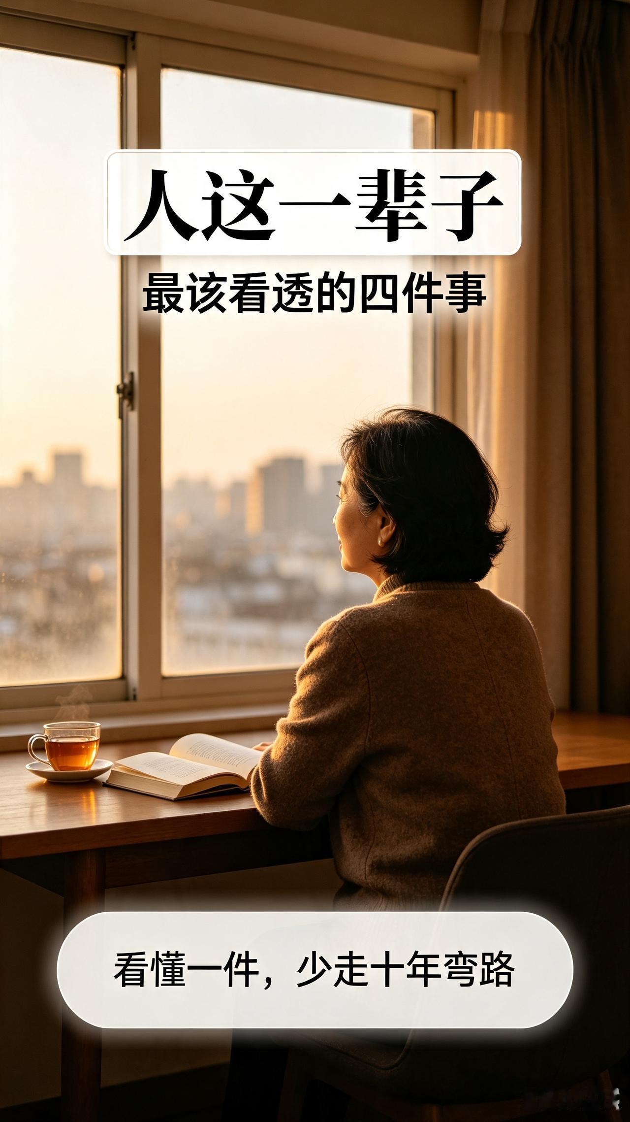 人这一辈子，越早看透这4件事，命越顺、福越厚！

        人这一生，烦恼