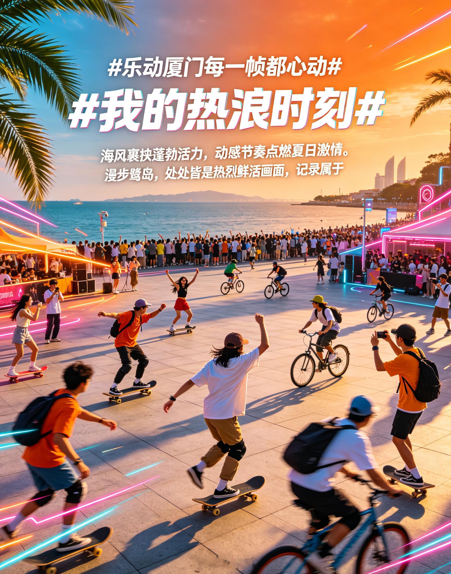 乐动厦门每一帧都心动 海风裹挟蓬勃活力，动感节奏点燃夏日激情。漫步鹭岛，处处皆是