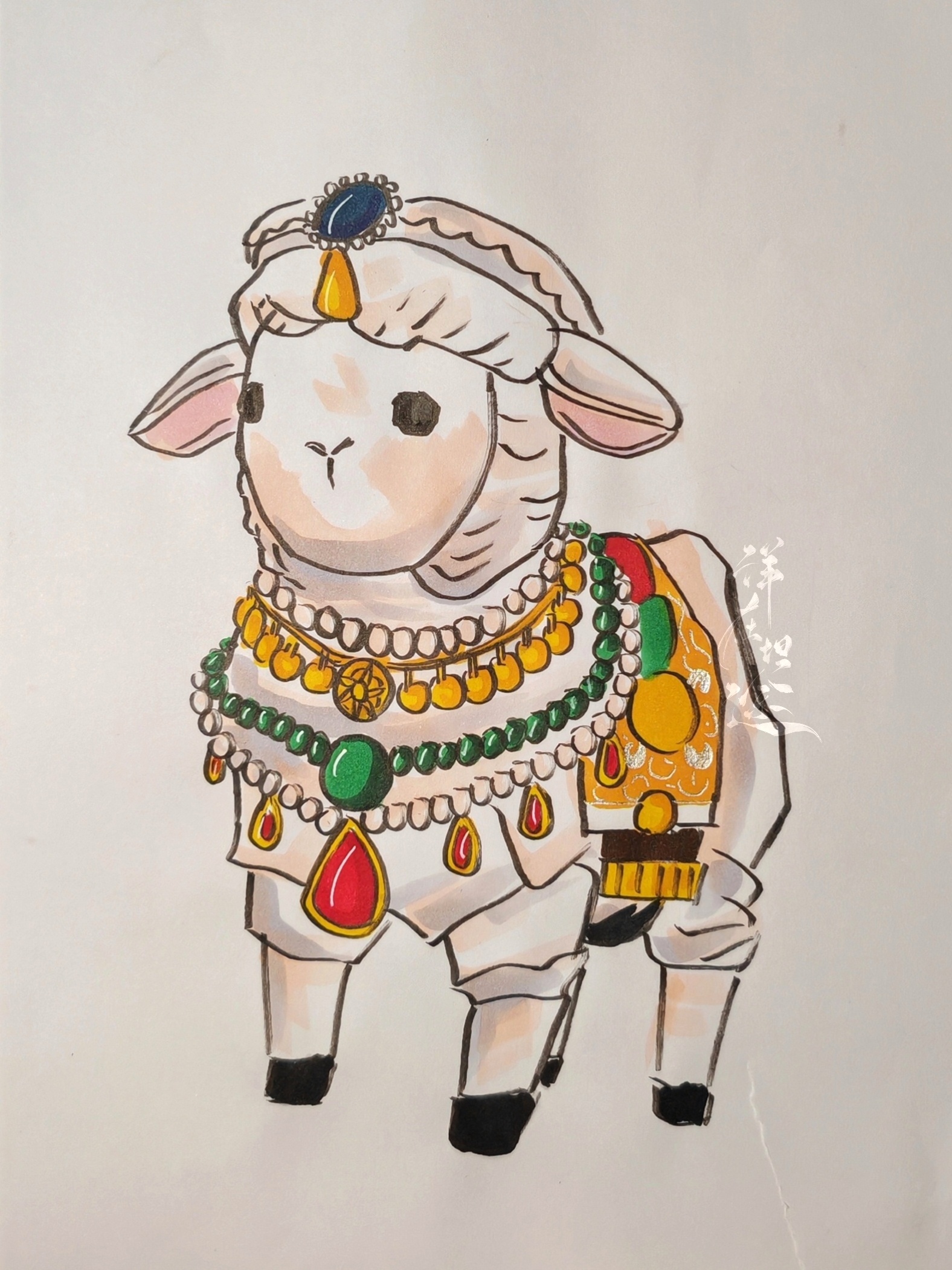 我儿画的小🐏，萌萌哒！ 