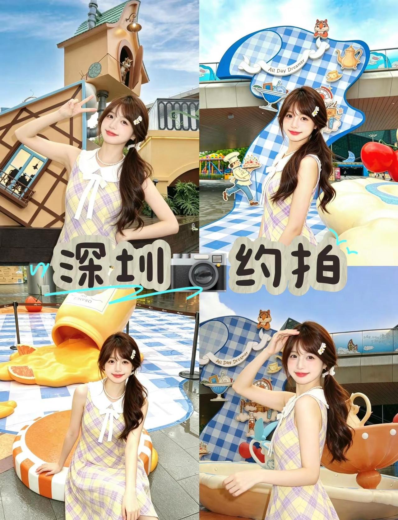 深圳约拍｜闯入奇幻童话乐园🎠🍬。大运天地也太有童趣感啦✨巨型甜点装置氛围感直