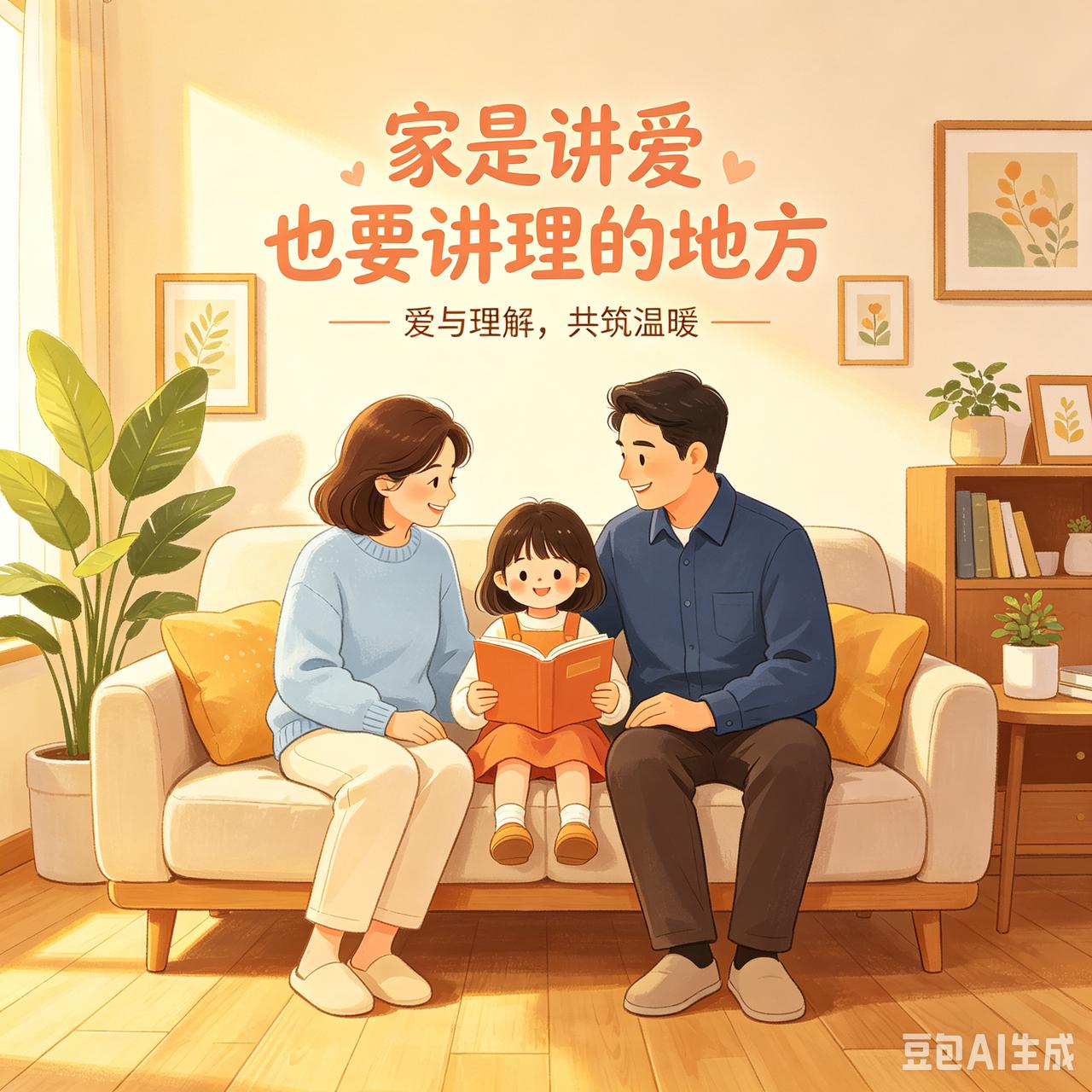 有人说家是讲爱不是讲理的地方。
     我不认同这句话，家是一家人互相尊重，互