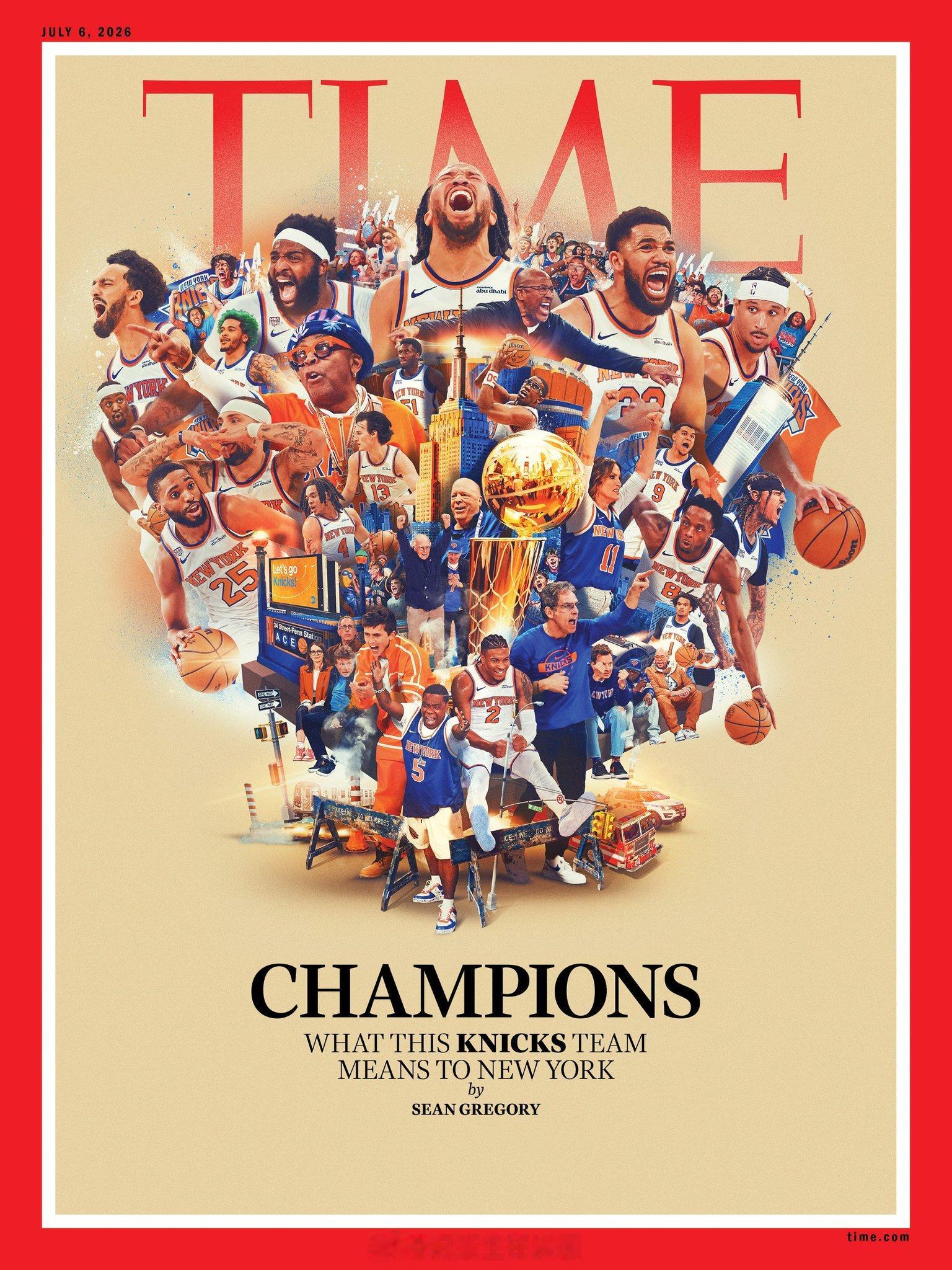 <时代周刊>最新封面。尼克斯总冠军今日焦点nba总决赛布伦森fmvp