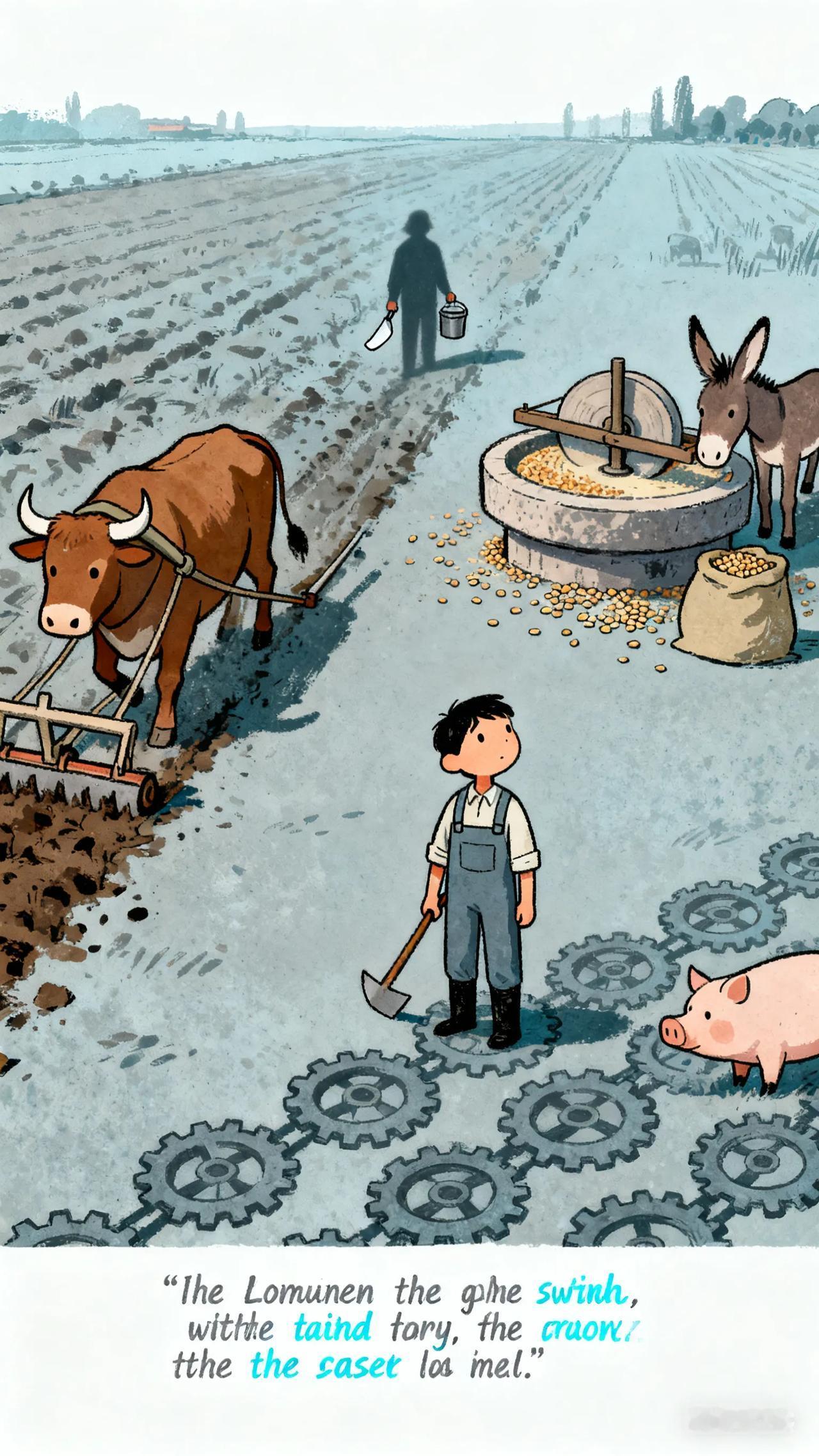 王志文那段台词，道尽了世俗里的清醒真相：“牛耕一生，无半亩之地；
驴磨一世，无余