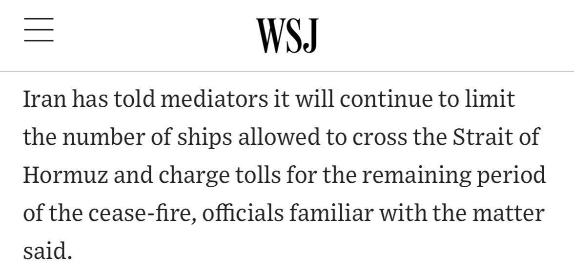 昨天关于美伊谈判代表各种互相矛盾的消息：
1、WSJ报道称，伊朗已经告知调解人，