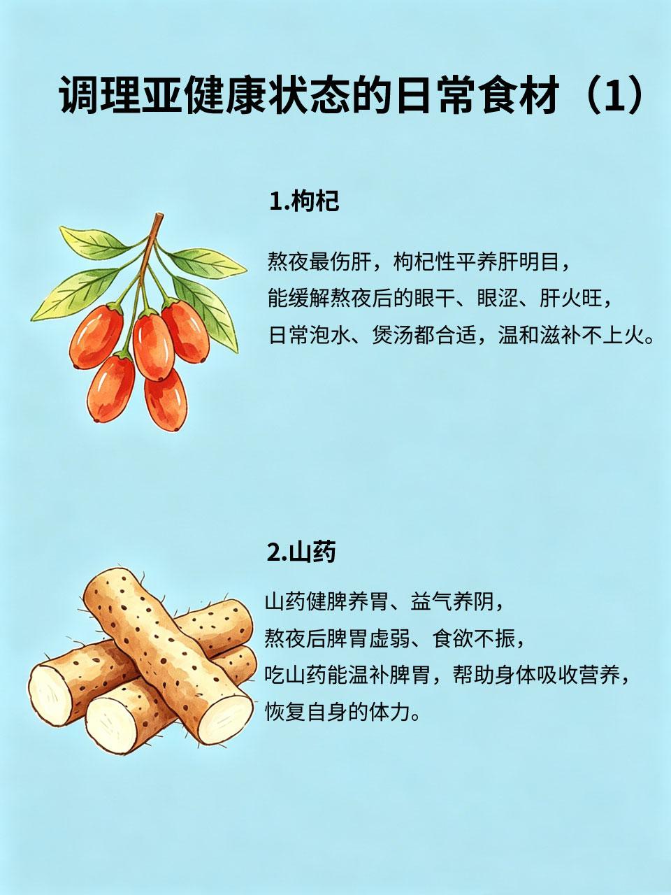 老中医劝我少熬夜，多吃这些食材
长期熬夜是当代人的常态🌑，却会悄悄耗损气血、伤