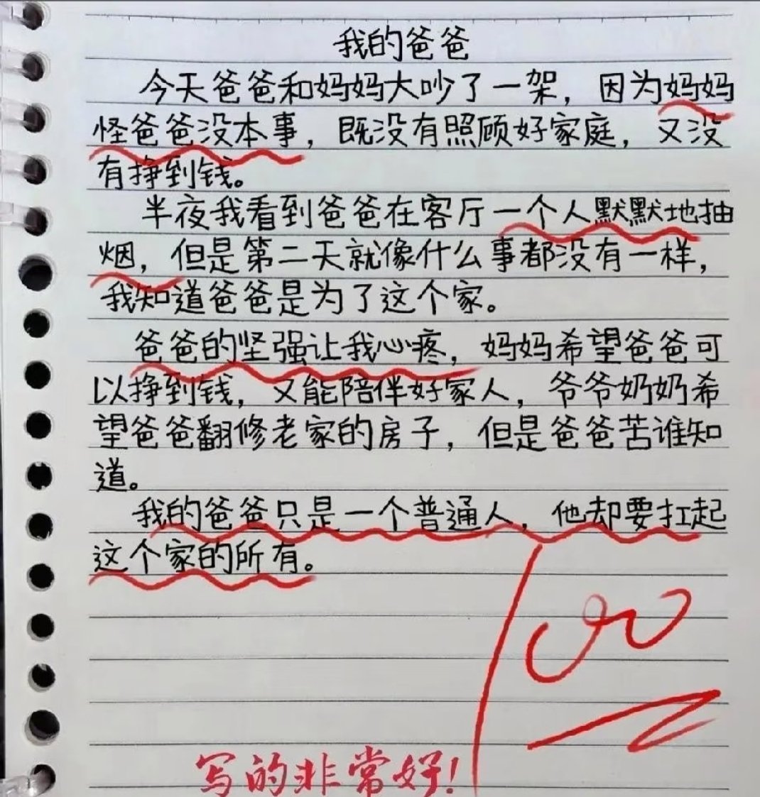 小学生搞笑作业，我的爸爸妈妈 