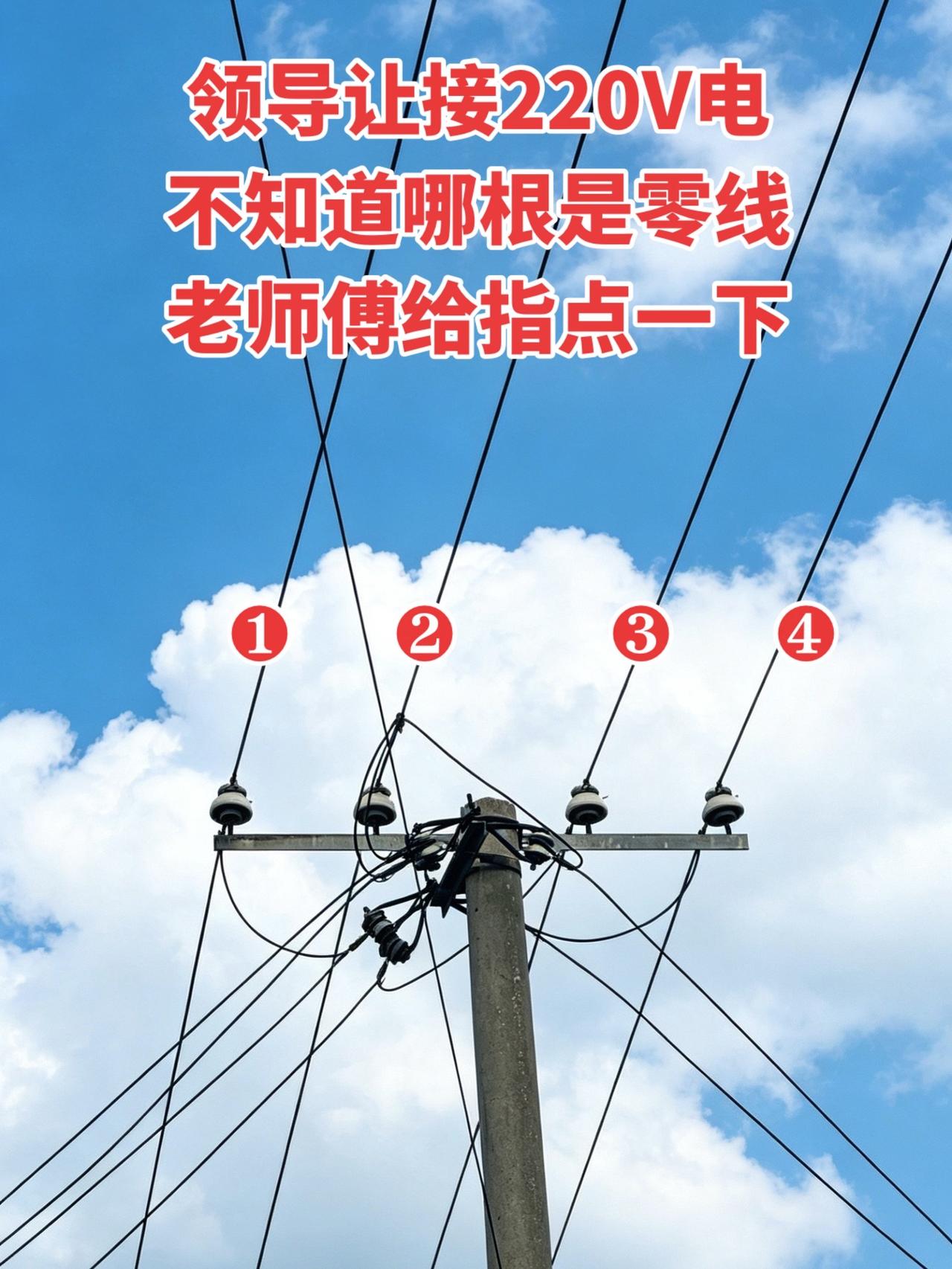 领导让接220V电，不知道哪根是零线，老师傅给指点一下！电工 电工知识