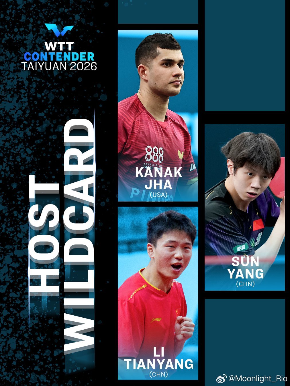 WTT常规挑战赛太原站2026wtt 主办方外卡：🇯🇵芝田沙季、🇨🇳朱梓