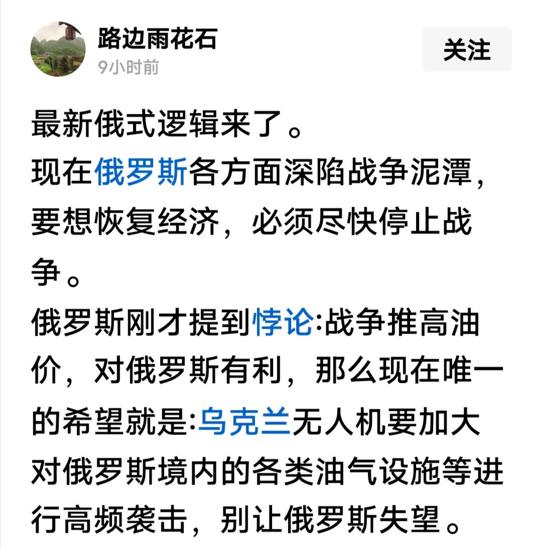 能源设施遭袭，俄方称油价上涨反增收入，此论看似反常，实则暴露了其在战局中的被动与