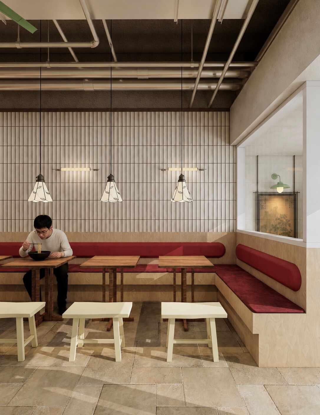 Su建模+Enscape渲染｜🍜牛肉面店🍜～
牛肉面馆店项目结束🍜🍜🍜