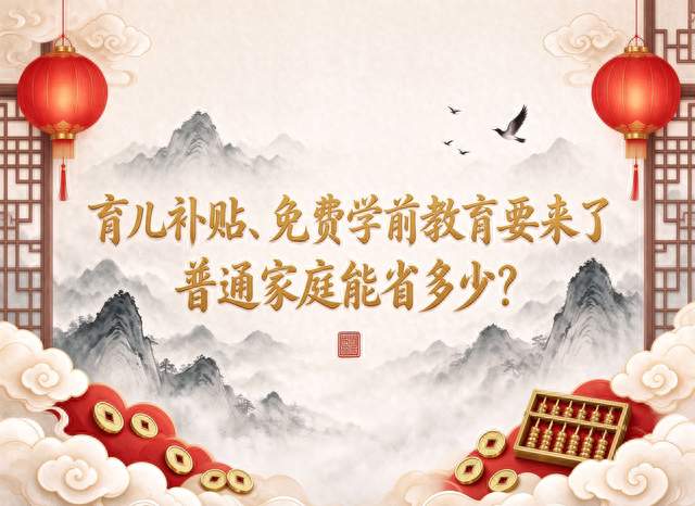 育儿补贴、免费学前教育要来了，普通家庭能省多少？