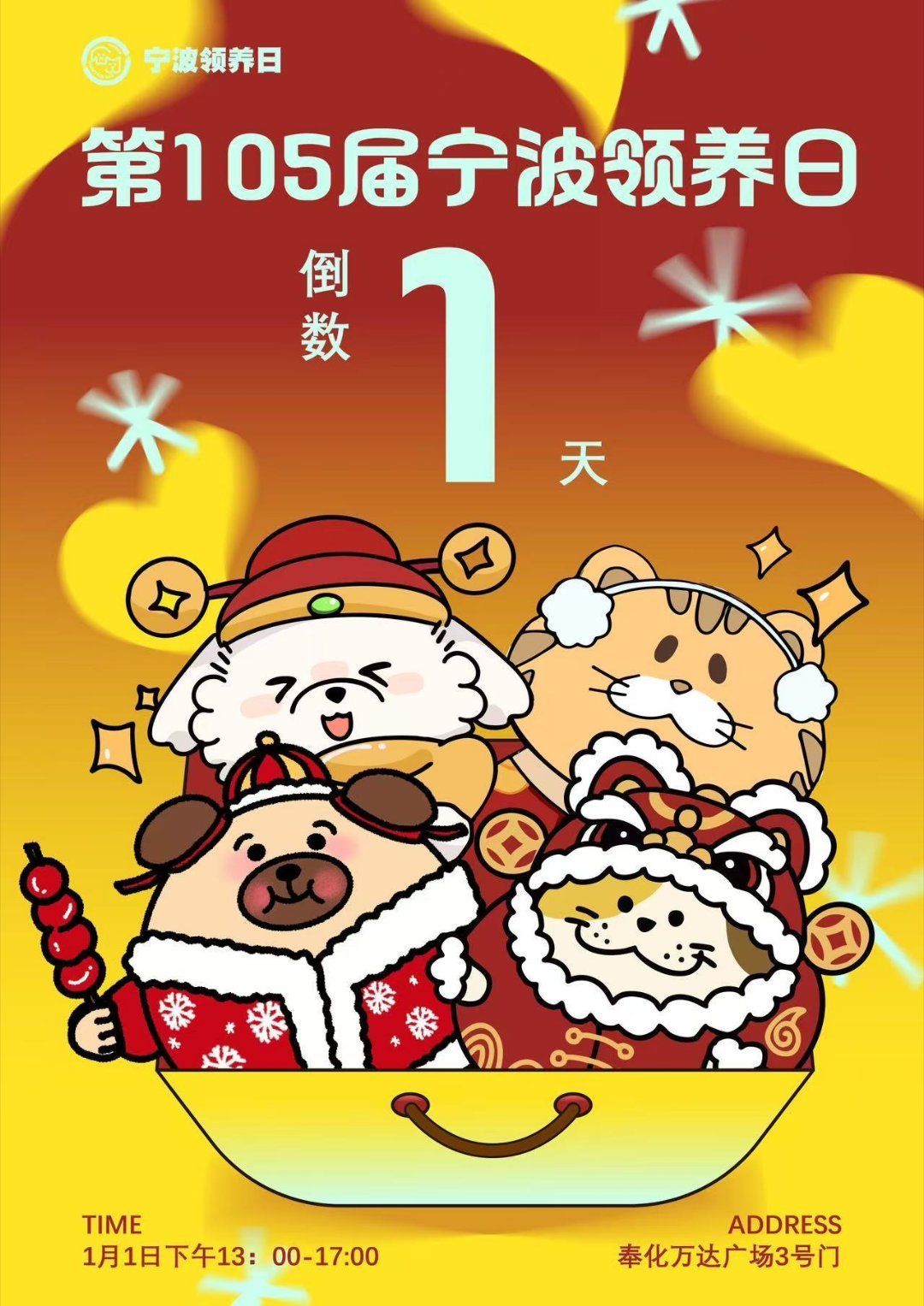 第105届宁波领养日 倒计时1天！🥳🧧1月1日下午13:00-17:00，第