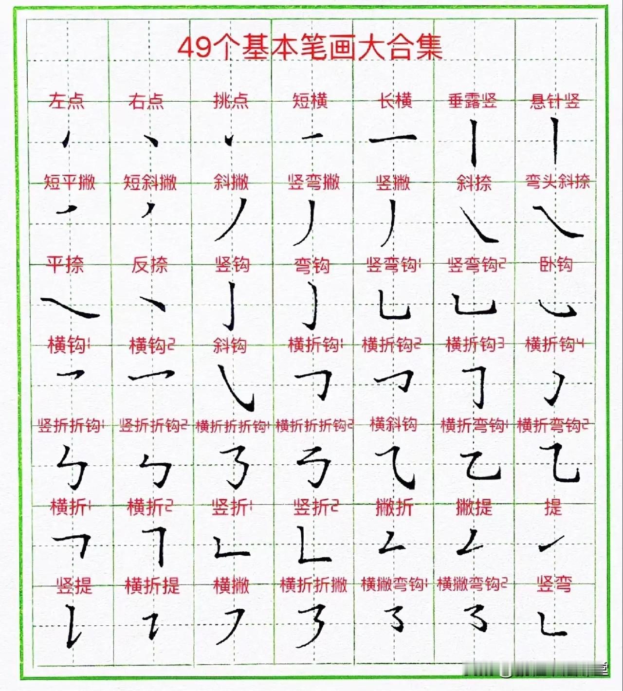 基本笔画大合集✍️，全网最全！

如果写字和盖房子🏠一样，那我们的基本笔画一定