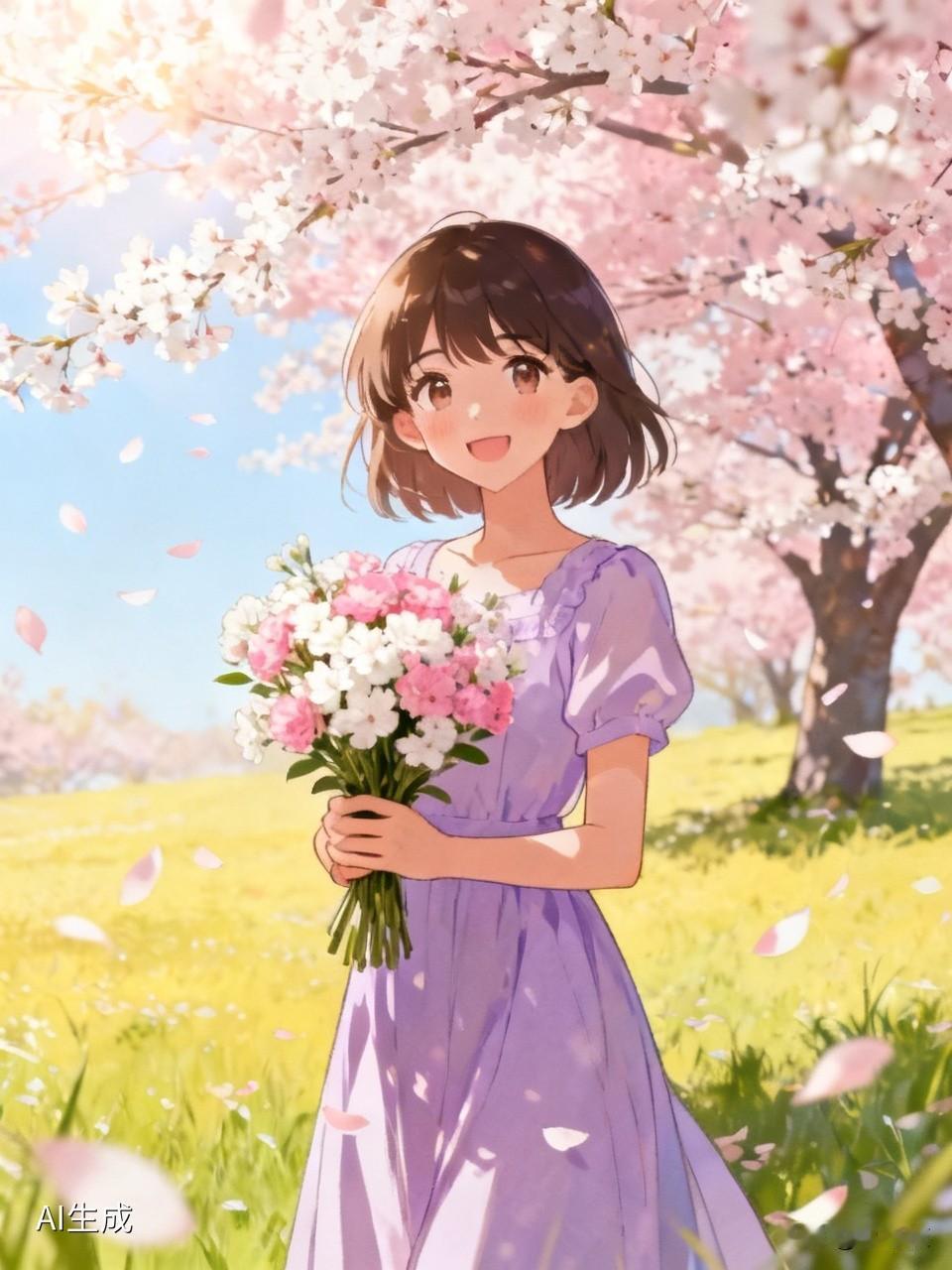 揣着一口袋开心，赴一场春日浪漫
不负花期，不负自己🌷
 
给你短句百搭版：
春