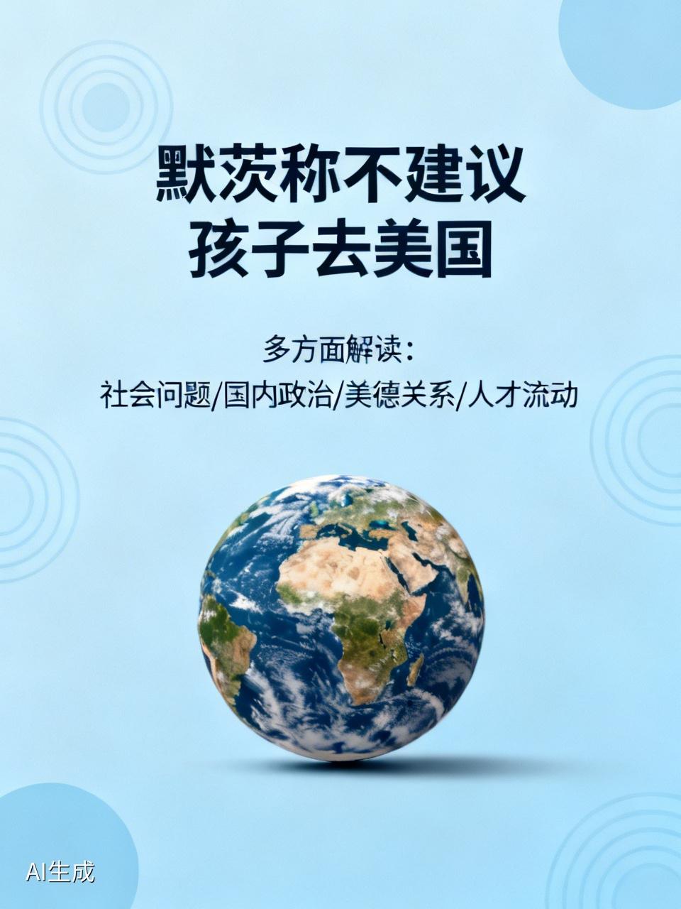 默茨称不建议孩子去美国你怎么看默茨称不建议孩子去美国，可从多方面解读：美国近年社