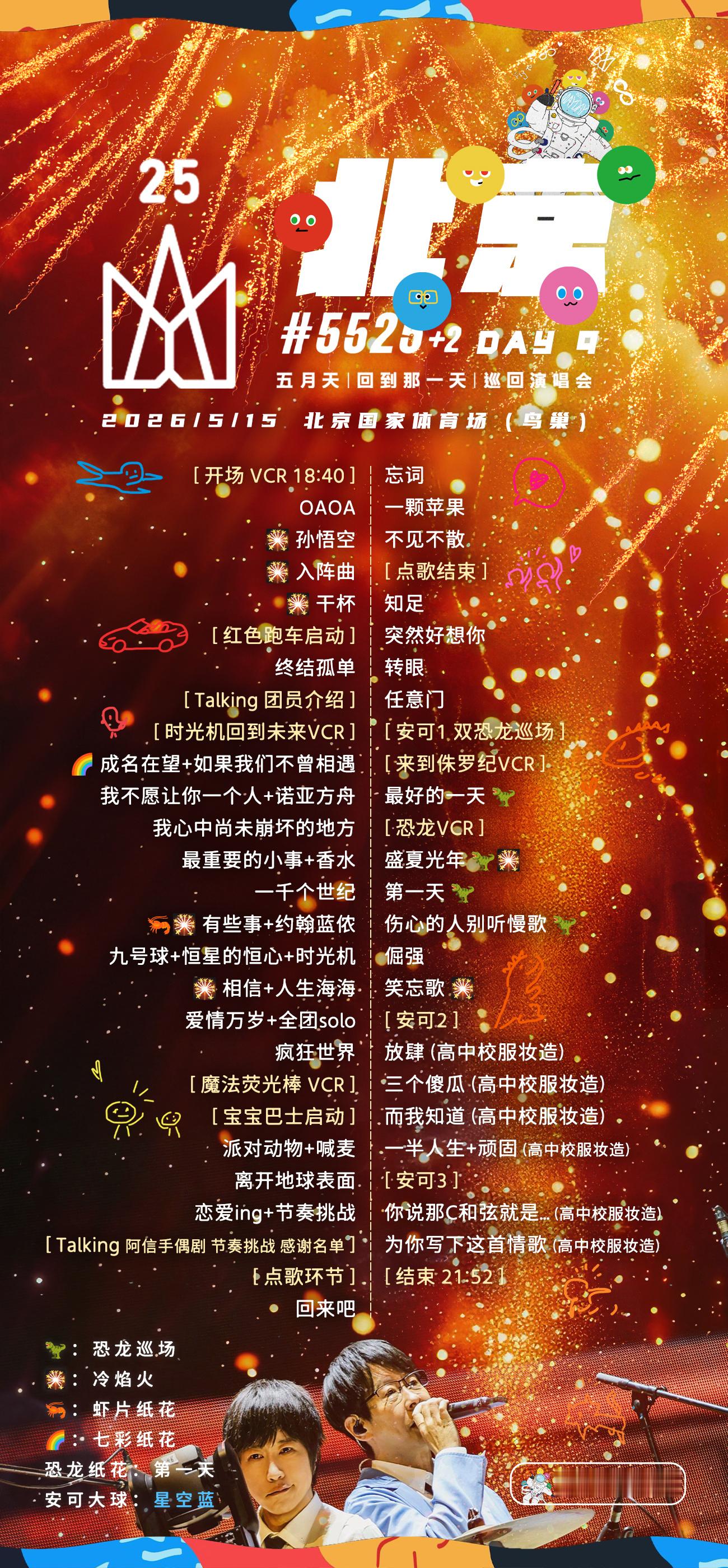 5525+2 [ 回到那一天 ] 演唱会北京·无限延伸版演出时间：2026/5/