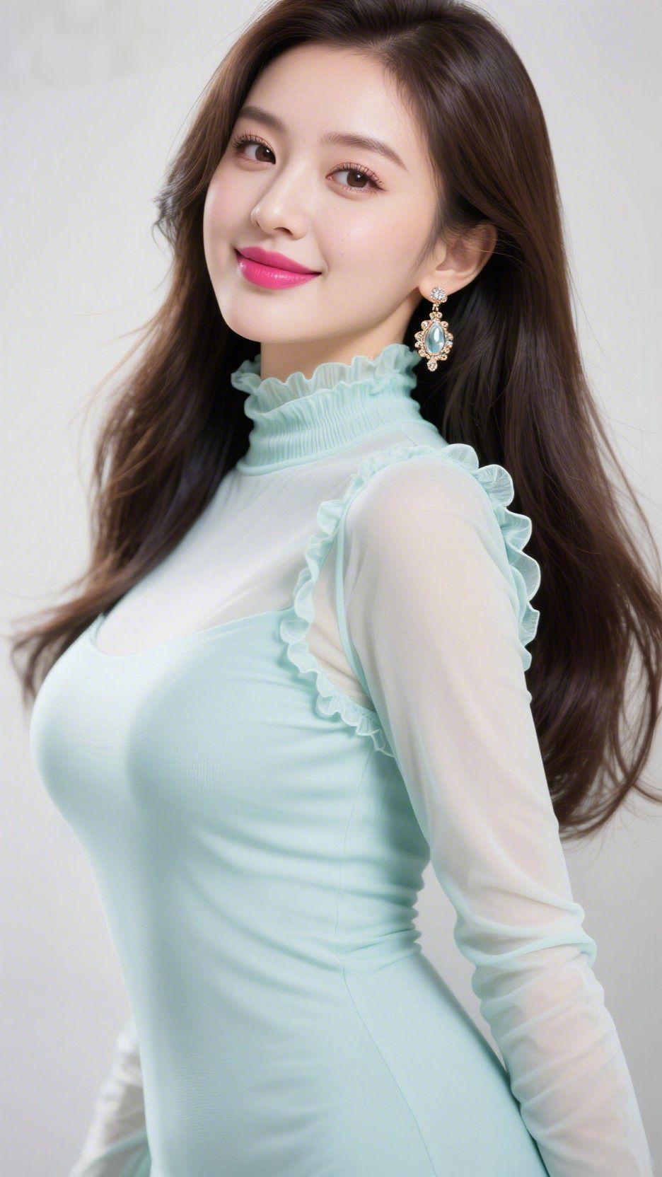 《浅衫裹柔意》
 
柔光里，浅衫的褶皱领像沾了晨雾的云边，软得让周遭气息都和缓下