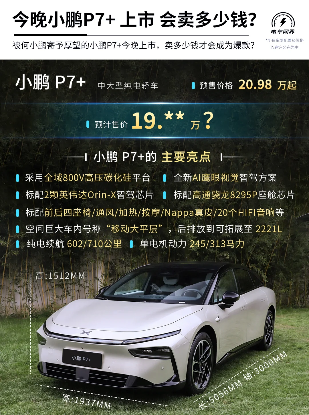 小鹏最重磅产品P7+今晚上市 会卖多少钱？