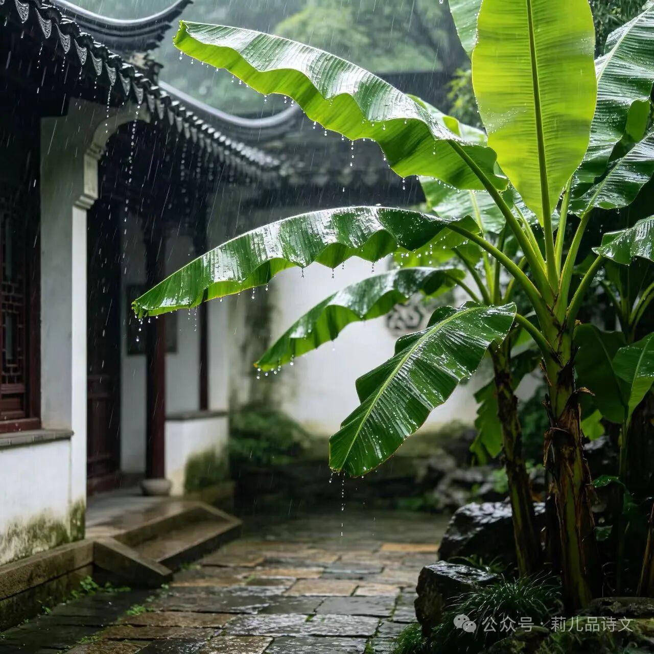 画堂春 · 窗外

画堂撩起绿窗纱，初停细雨沙沙。一川芳草望无涯，点点飞花。
