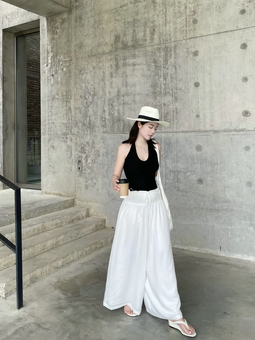 夏日ootd｜吊带➕阔腿裤🎧