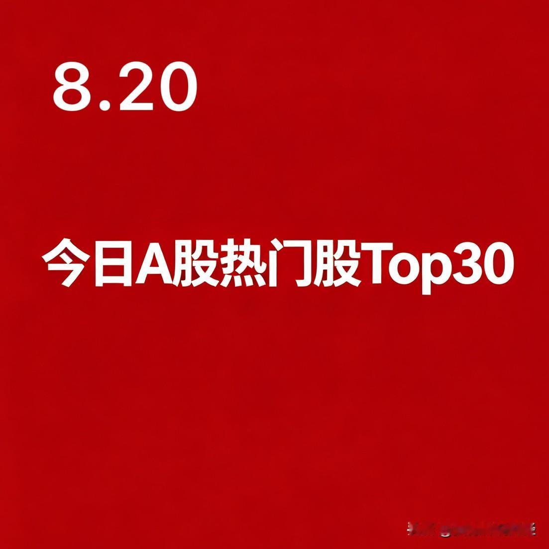 2026‑08‑20 A股热门股TOP30复盘：

1.神奇制药｜医药抗肿瘤｜游