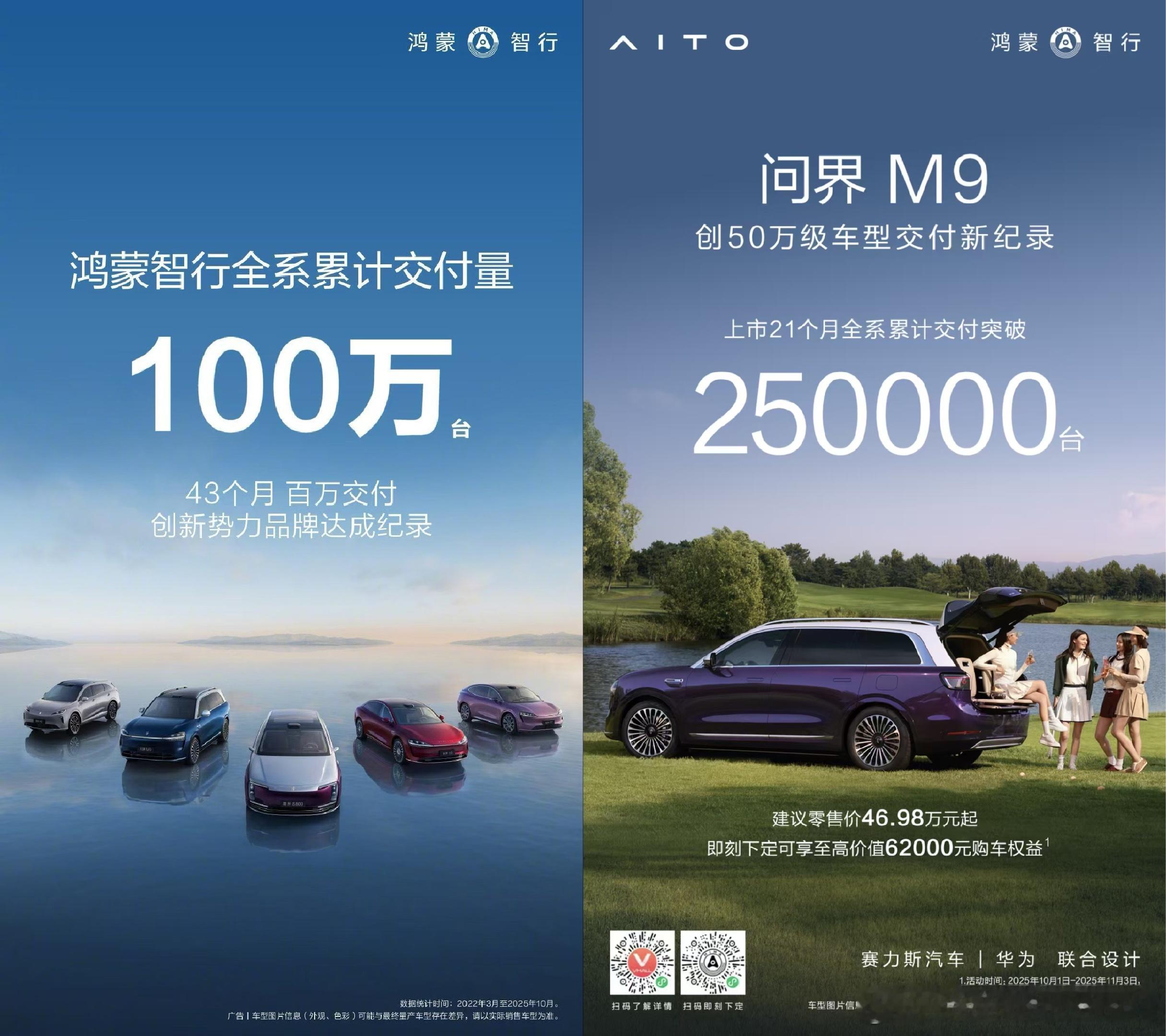 刚刚官方发了100万的累计成就战报，我算了一下基本上每2分钟鸿蒙智行就能卖出去一