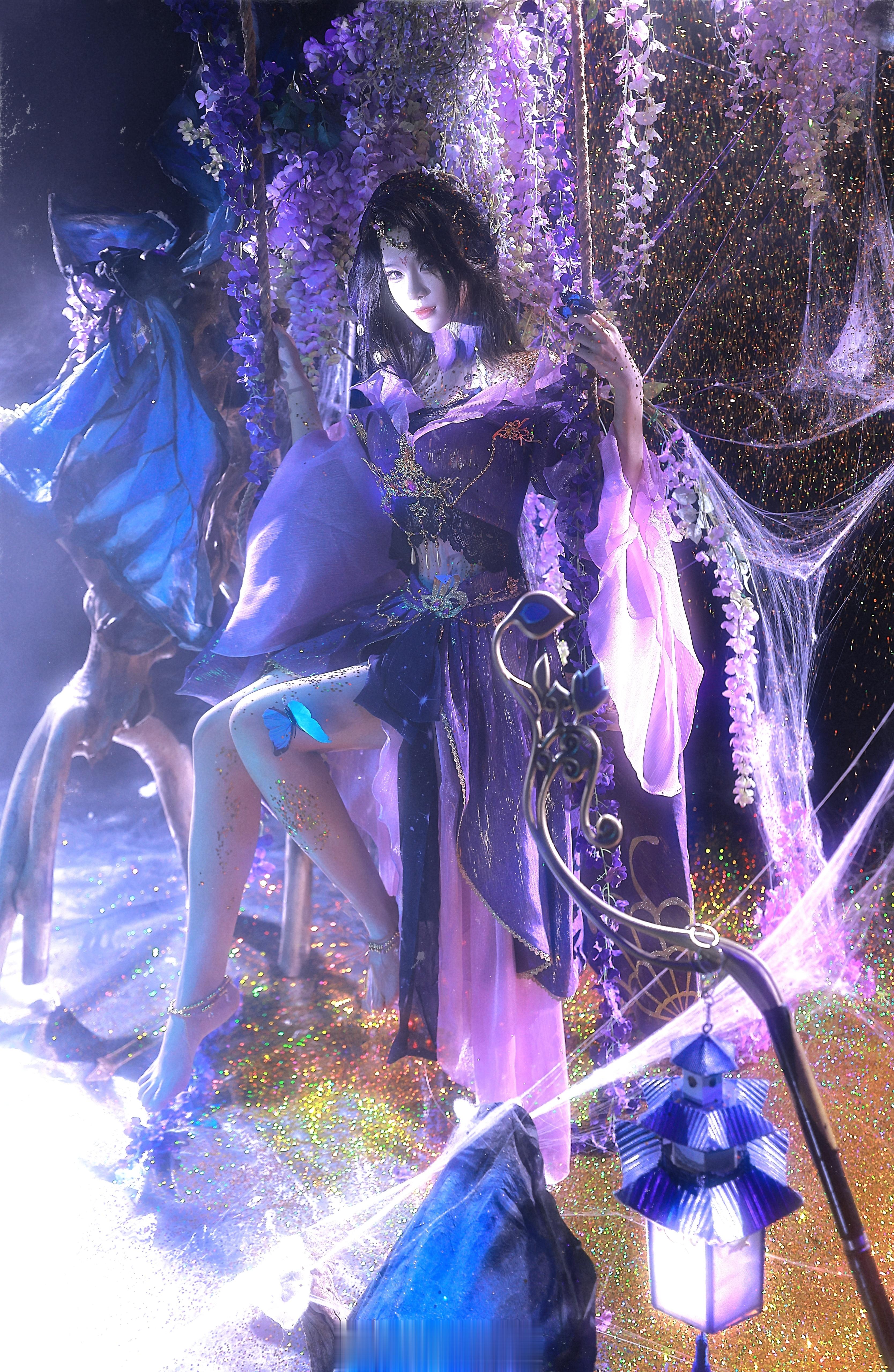 #逆水寒手游# 🦋九灵 步摇生花 cosplay「   以蛊为药，魂灯为引，赋