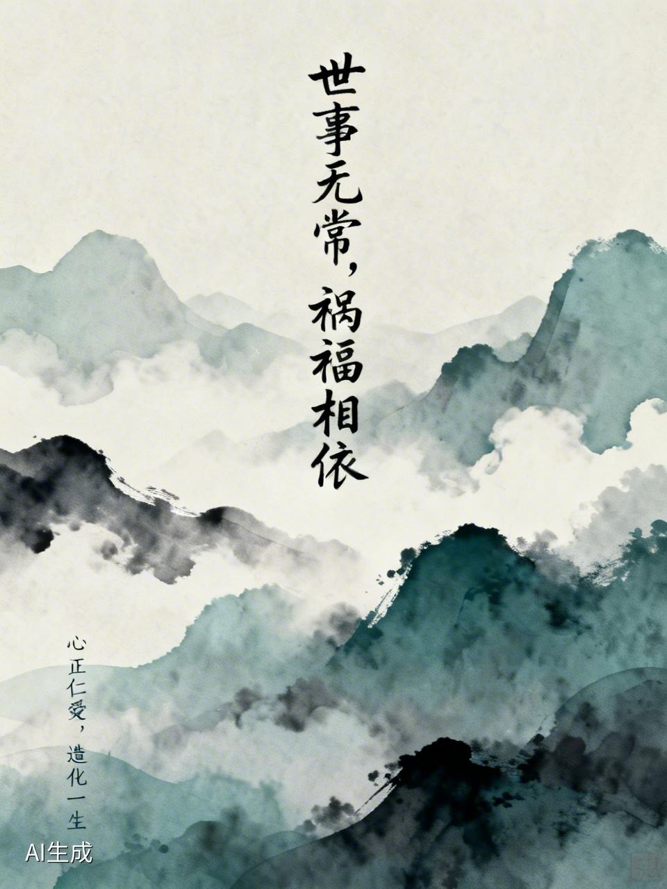 世事无常，祸福相依，高光时，知收敛，善谋后，可善终；低谷时，韧性足，强自身，善适