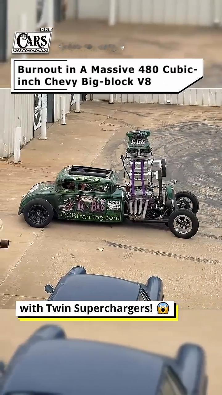 Burnout in A Massive 480 Cubic-inch Chev