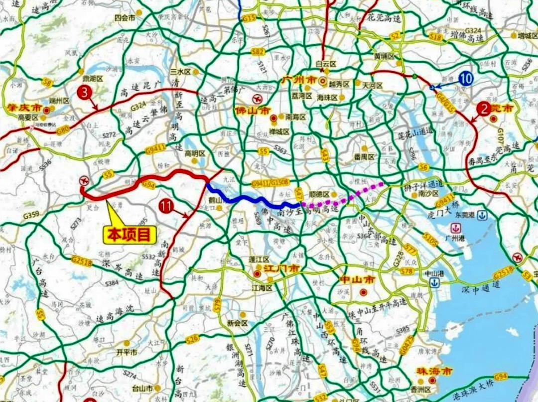 【南沙至广州新机场高速公路鹤山古劳至机场段新建工程】正在开展投资人招标工作。该段