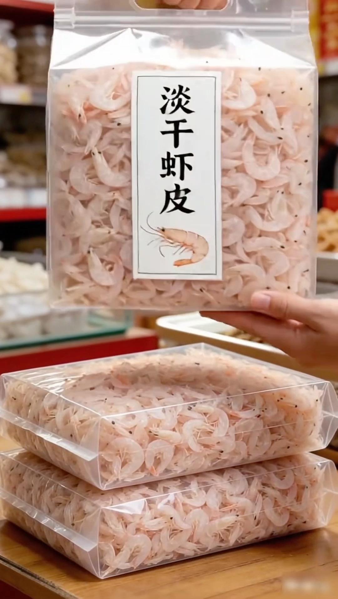 这款淡干虾皮太赞了！干度特别好，闻着是天然的海鲜鲜香味，没有腥味，也不...